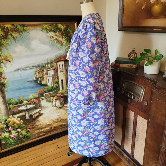 Vtg 80's floral mu mu dress bow size 16 w - Picture 4 of 6
